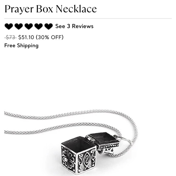 Sterling Silver Prayer Box Pendant - Picture 2 of 12